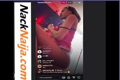 Nacking her boyfriend on instagram live